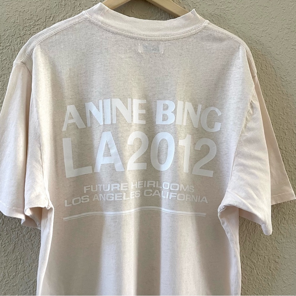 Anine Bing Top Wes Tee Oversized LA 2012 Organic Cotton Street Designer Pink L - Picture 6 of 12